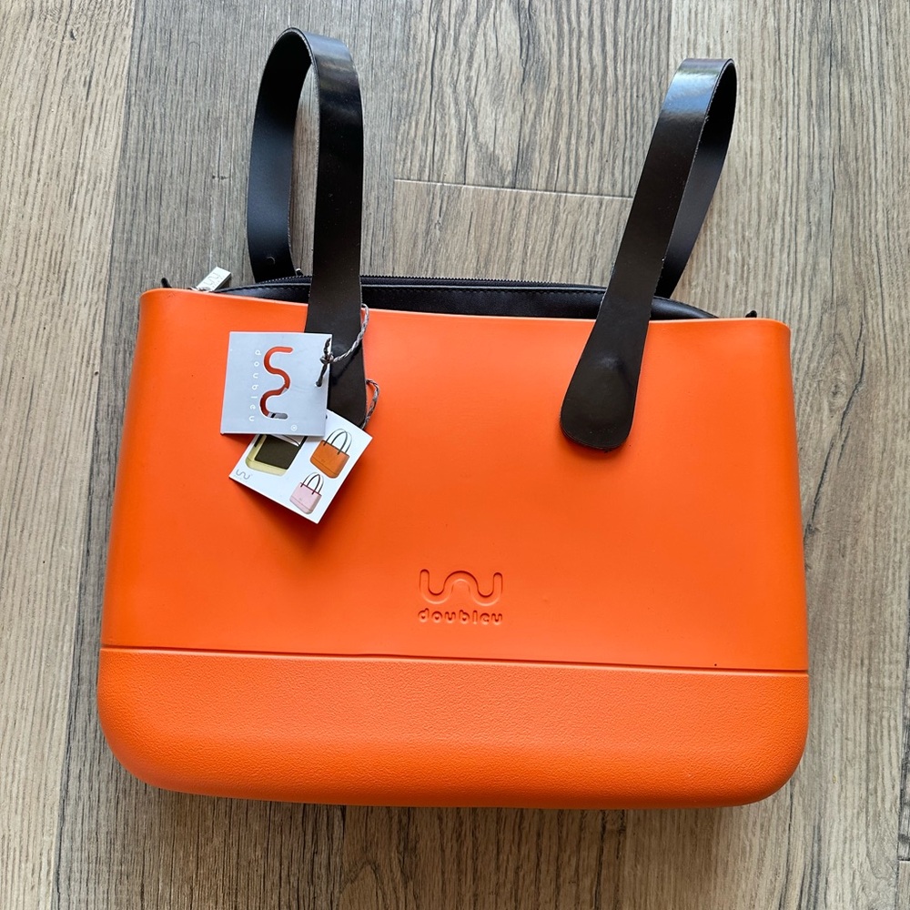 Orange Tote Bag with Black Straps Doubleu Foam Technology